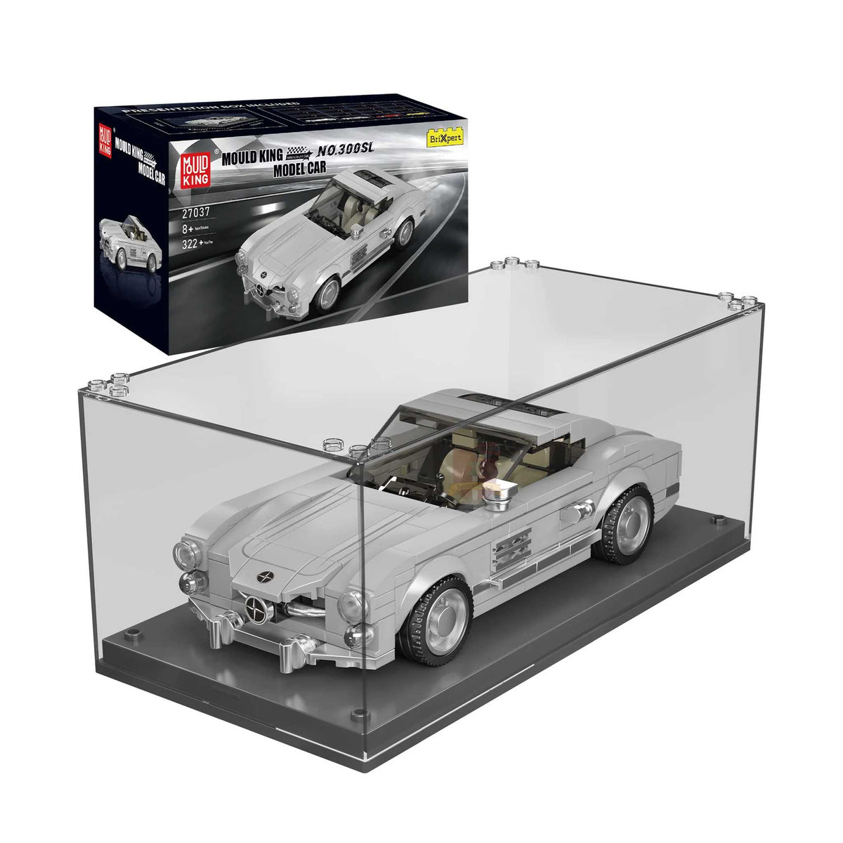 27037-Sportwagen 300sl inkl. Vitrine (Mould King)