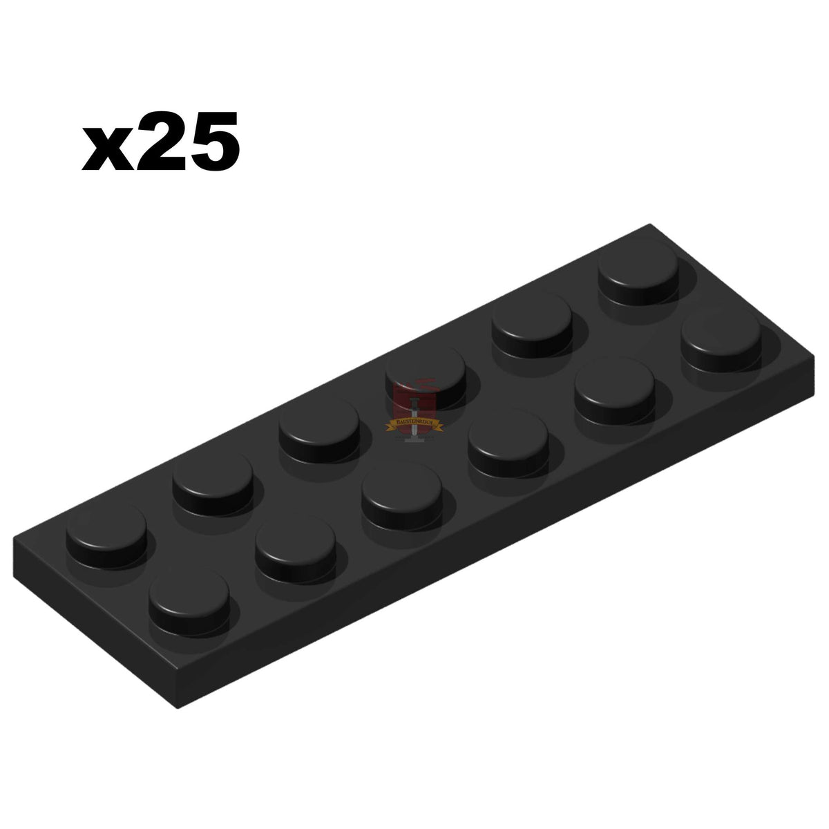 Plate 2x6 Schwarz 25 Stück (GoBricks)