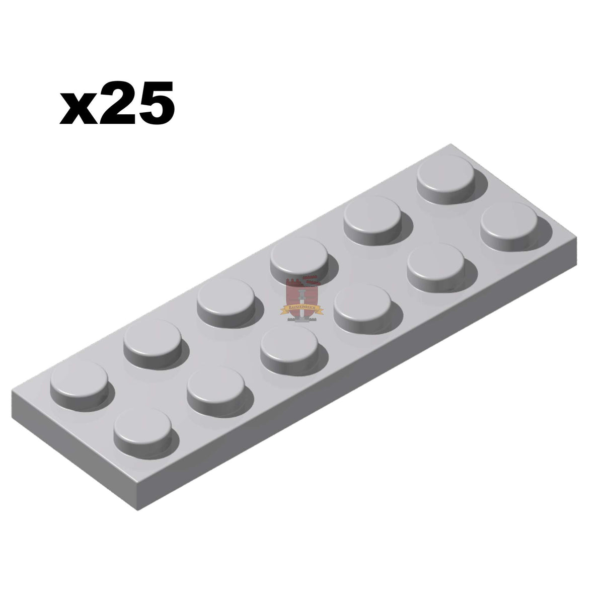 Plate 2x6 Hellgrau 25 Stück (GoBricks)