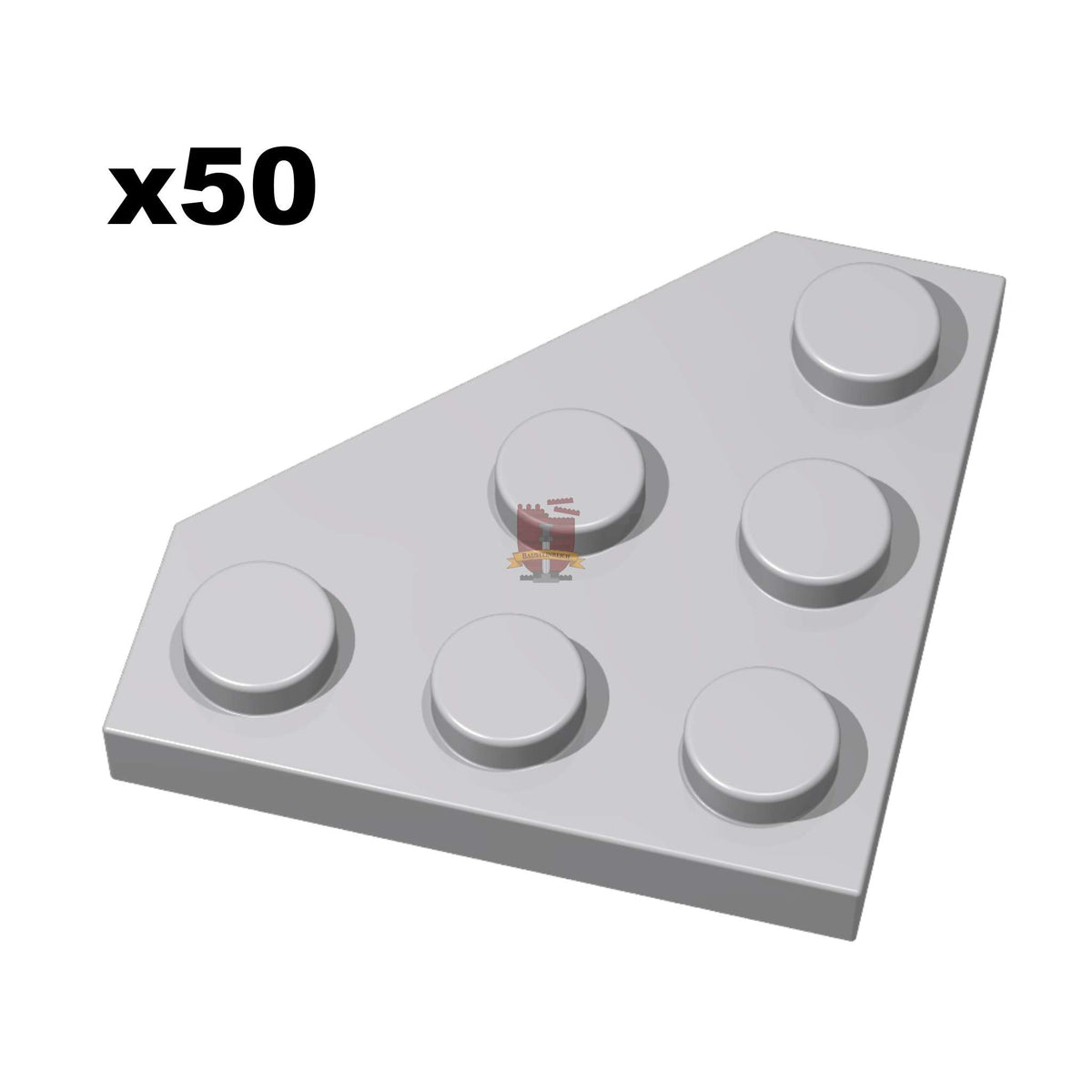 Corner Plate 3x3 Hellgrau 50 Stück (GoBricks)