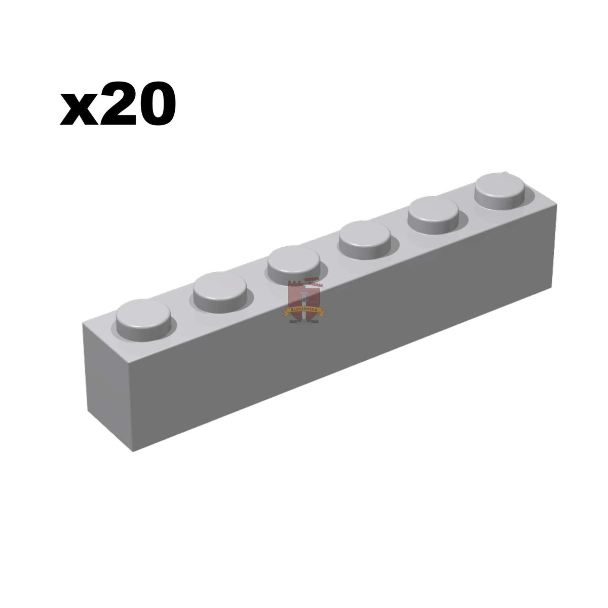 Brick 1x6 Hellgrau 20 Stück (GoBricks)