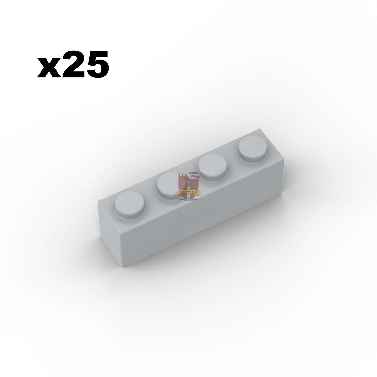 Brick 1x4 Hellgrau 25 Stück (GoBricks)