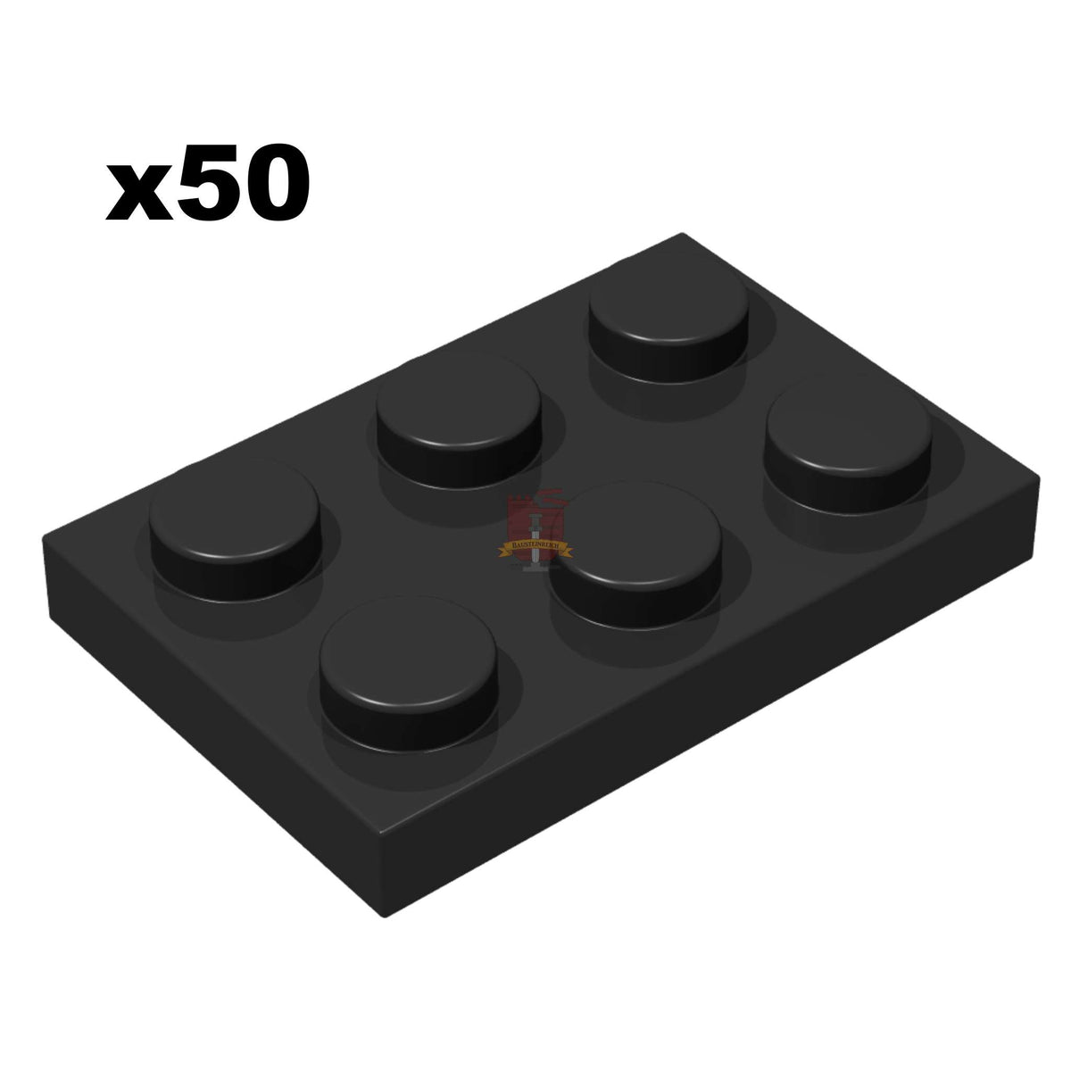 Plate 2x3 Schwarz 50 Stück (GoBricks)