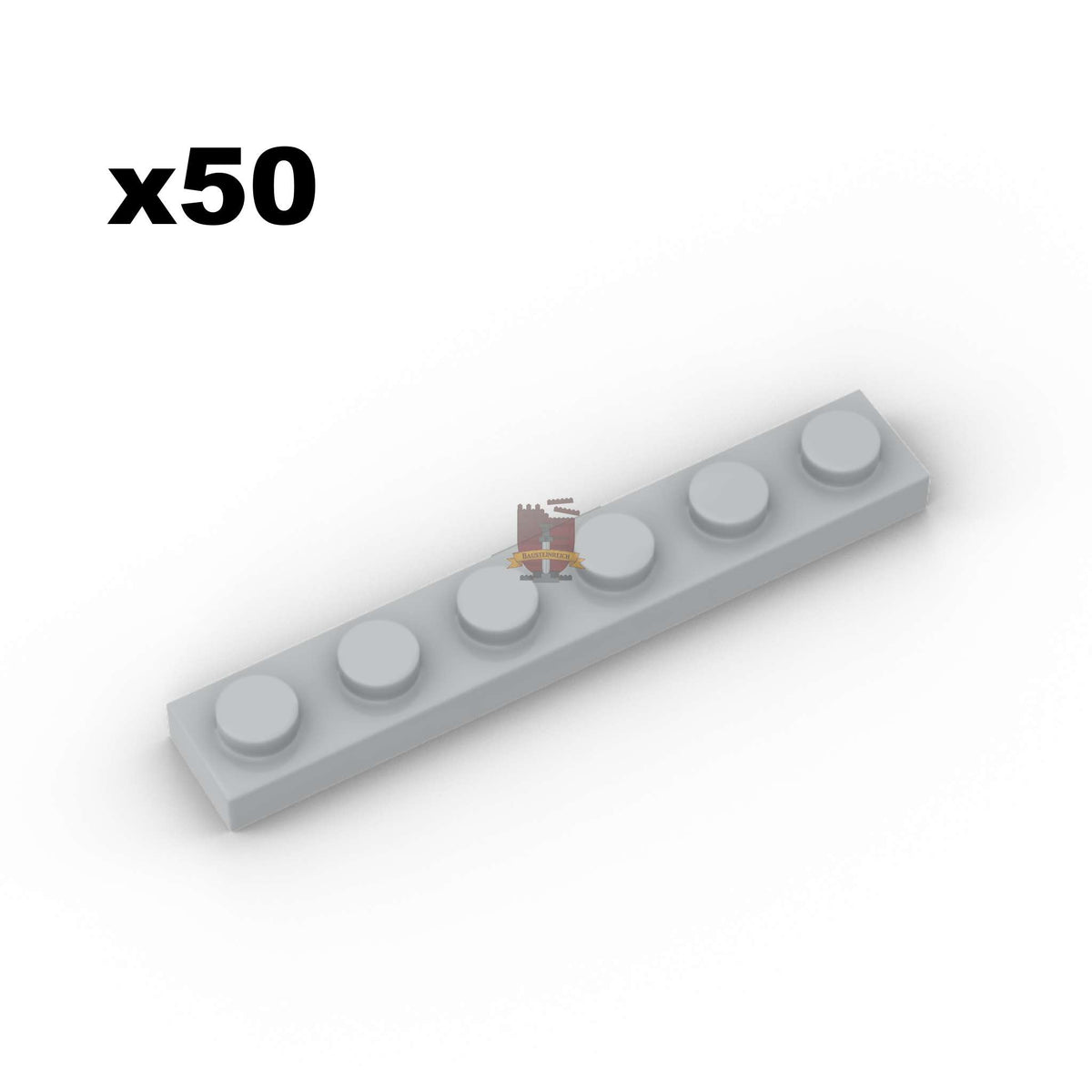 Plate 1x6 Hellgrau 50 Stück (GoBricks)