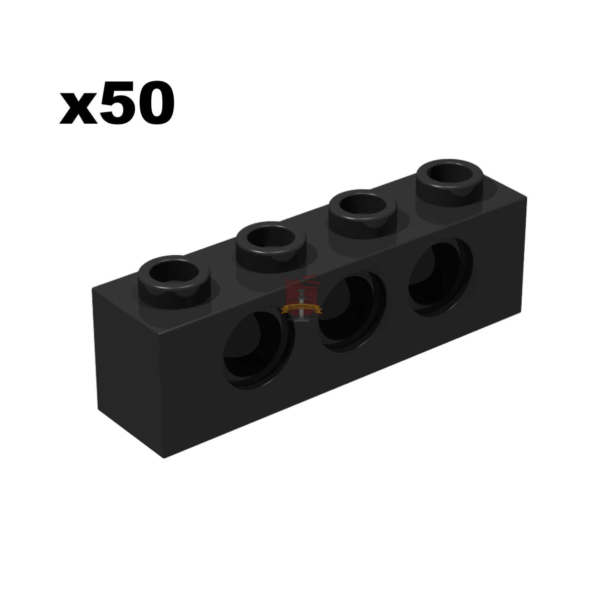 Technik Brick 1x4 Schwarz 50 Stück (GoBricks)