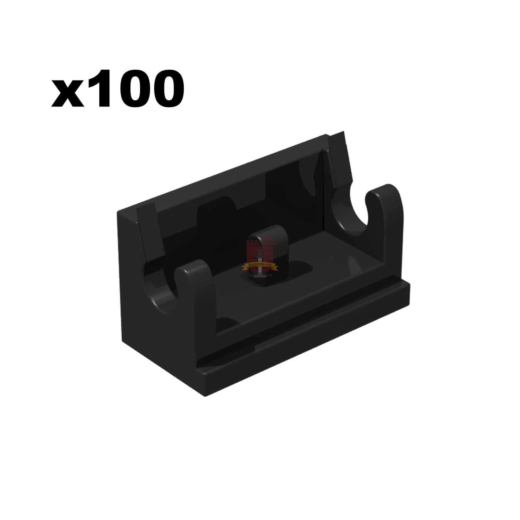 Rocker Bearing 1x2 Schwarz 100 Stück (GoBricks)