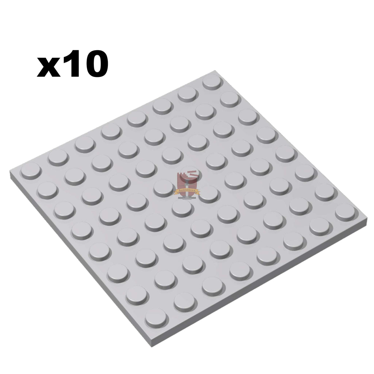 Plate 8x8 Hellgrau 10 Stück (GoBricks)