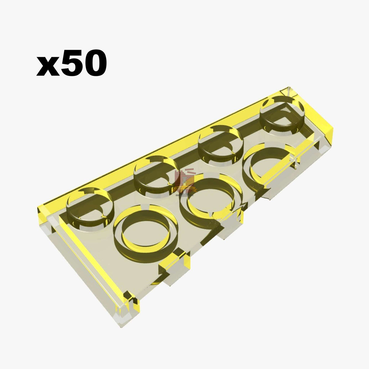 Wedge Plate 2x4 rechts Trans-Yellow 50 Stück (GoBricks)