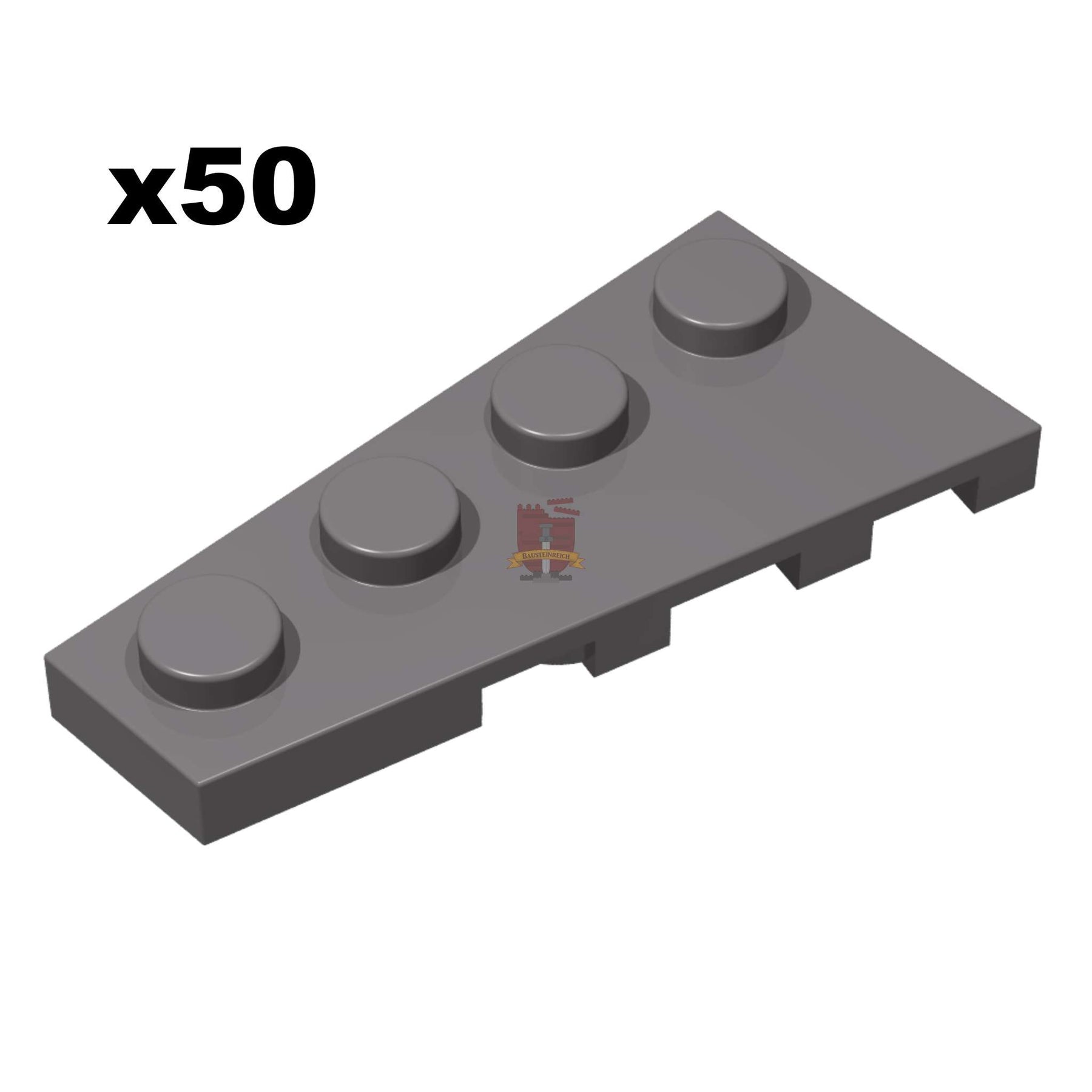 Wedge Plate 2x4 links Dunkelgrau 50 Stück (GoBricks)