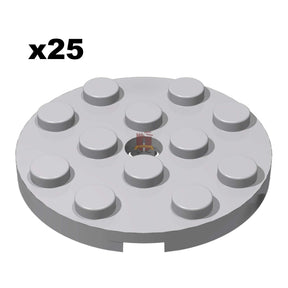 Plate 4x4 Round Hellgrau 25 Stück (GoBricks)