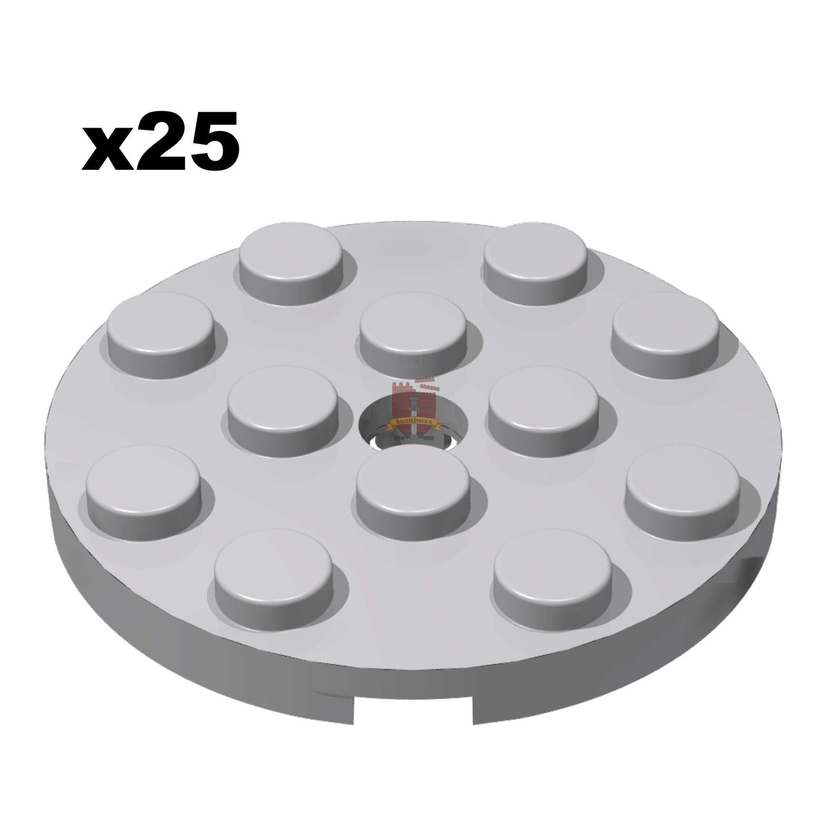 Plate 4x4 Round Hellgrau 25 Stück (GoBricks)