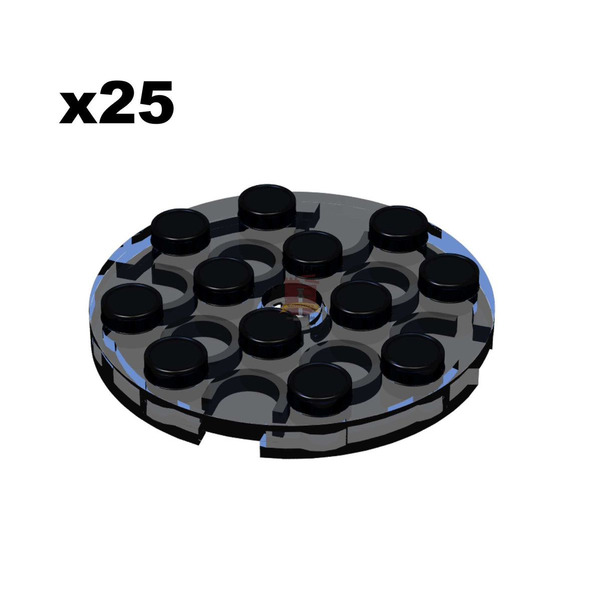 Plate 4x4 Round Trans-Dark Blue 25 Stück (GoBricks)