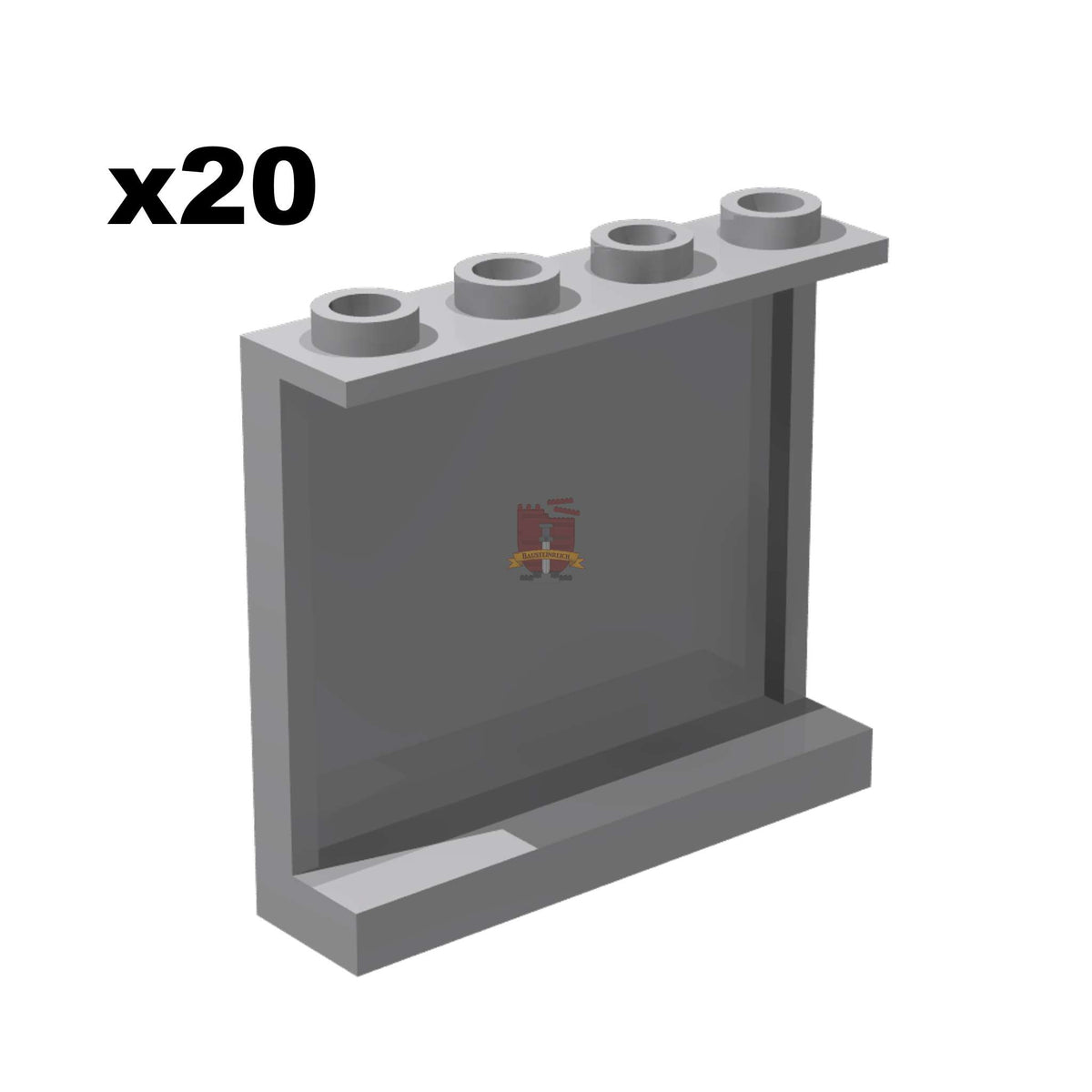 Wall element 1x4x3 Hellgrau 20 Stück (GoBricks)