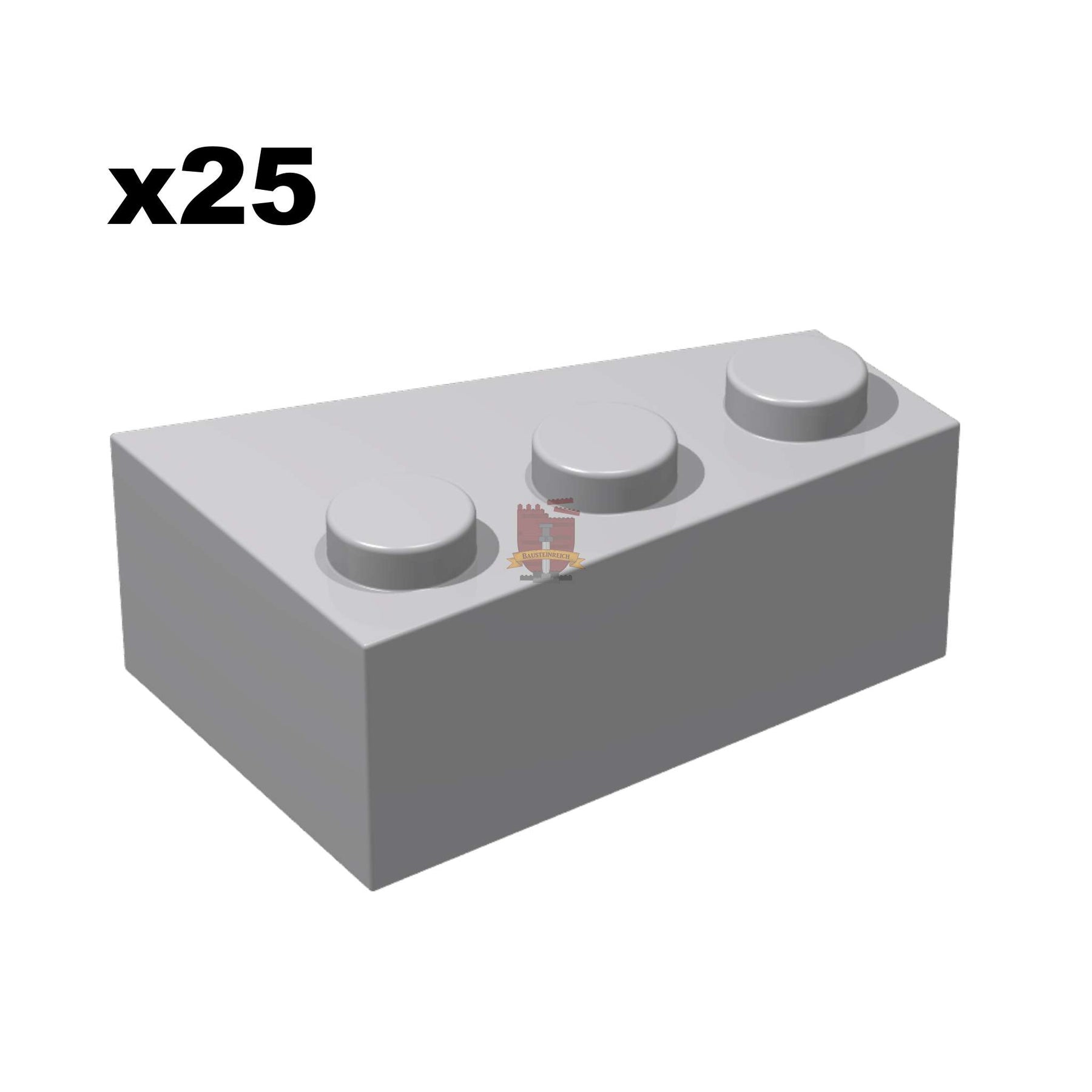 Wedge Brick 2x3 Links Hellgrau 25 Stück (GoBricks)